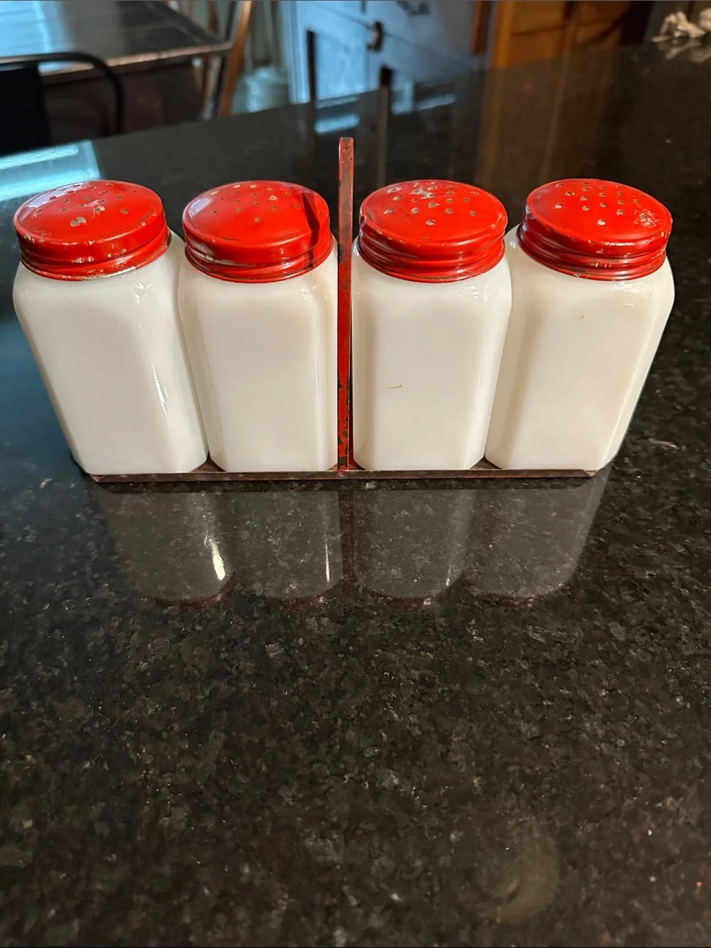 McKee Stick Pot milk glass set